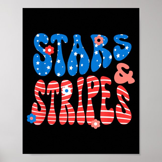 Poster Estrelas e listras dia da independência patriótico (Frente)