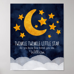 Poster Estrelas e Luas de Estrelas Personalizadas
