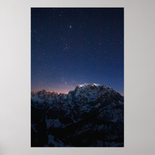 Poster Estrelas e montanhas de neve