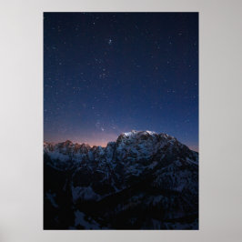 Poster Estrelas e montanhas nevadas