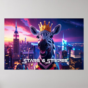 Poster Estrelas E Stripes Zebra Zanzibar