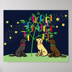 Poster Estrelas e Via Láctea de Tanabata labrador