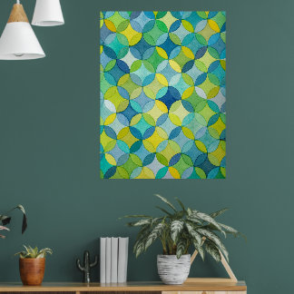 Poster Estrelas em Círculo Pintadas à Mão pelo Artista Es