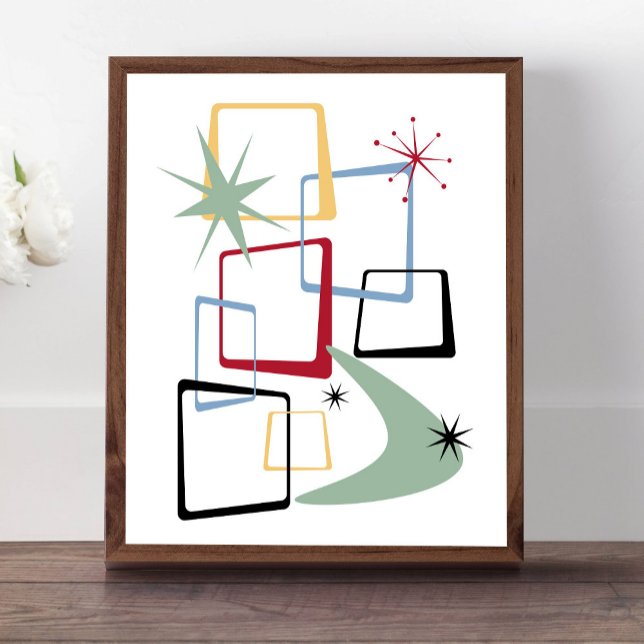 Poster Estrelas em Quadrados Atômicos e Meio século de Bo (Criador carregado)