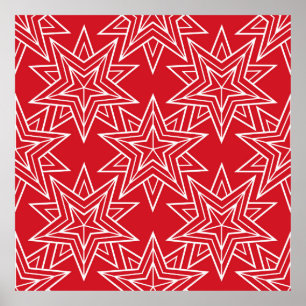 Poster Estrelas geométricas, padrão sem descontinuidades