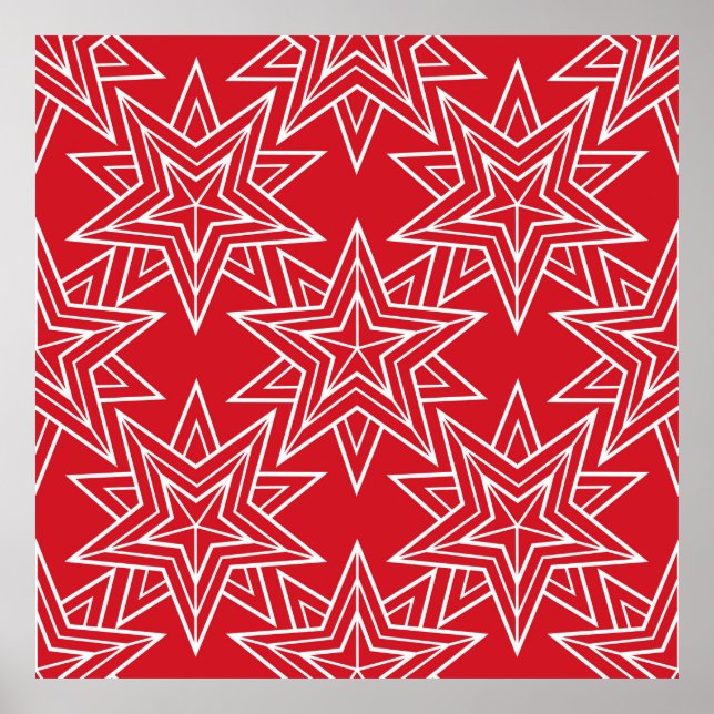 Poster Estrelas geométricas, padrão sem descontinuidades  (Frente)