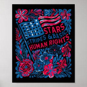 Poster Estrelas Listras Direitos Humanos 4 De Julho Flora