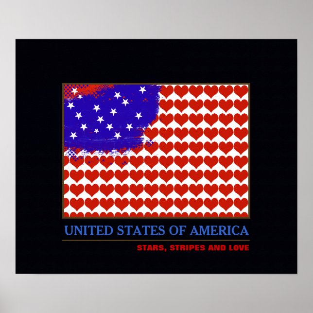Poster estrelas listras e amor (Frente)
