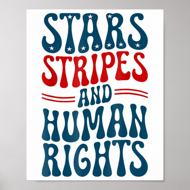 Poster Estrelas Listras E Direitos Humanos Protesto 4 De  (Frente)