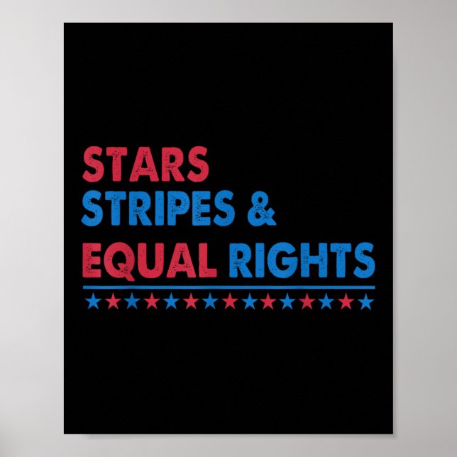 Poster Estrelas Listras E Direitos Iguais Direitos Das Mu (Frente)