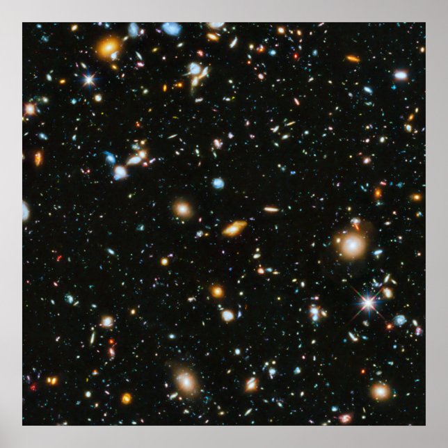 Poster Estrelas no Espaço - Hubble Campo Ultra Profundo (Frente)