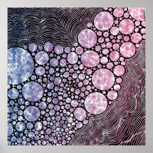 Poster Estrelas ou círculos desenho abstrato