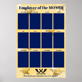 Poster estrelos funcionário da exibição de fotos do mês