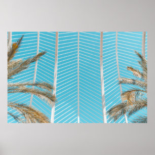 Poster Estrutura de concreto branco na foto matinal