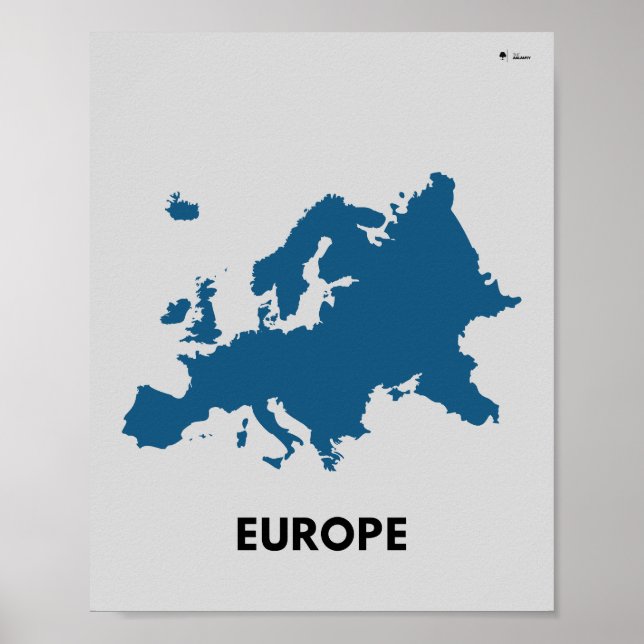 Poster Estrutura do Mapa da Europa (Frente)