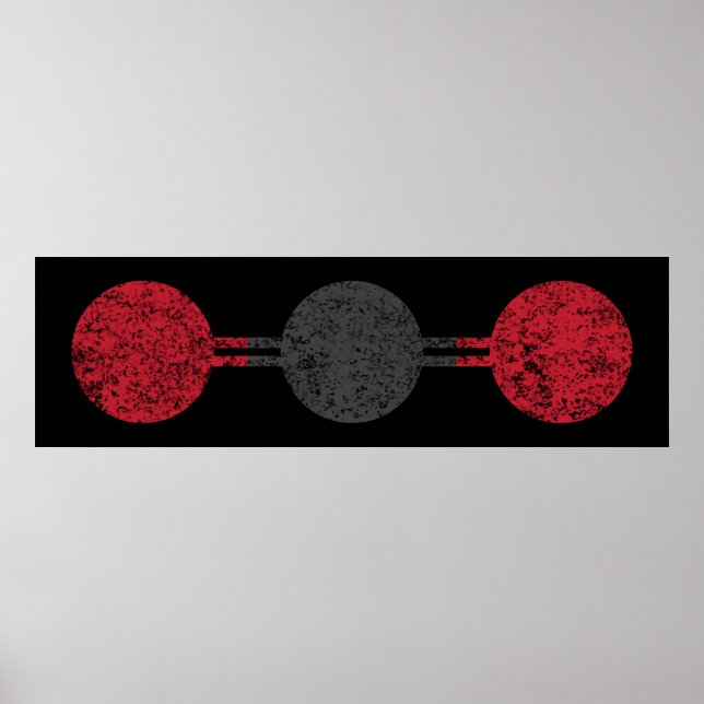 Póster Estrutura Molecular De Dióxido De Carbono (Frente)
