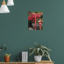 Poster Estruturas de Jardim Japonês e Folhas de Bordo Ver