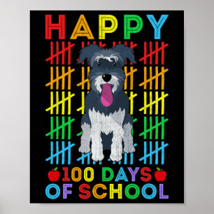 Poster Estudante De Cachorro Schnauzer Feliz 100 Dias De 