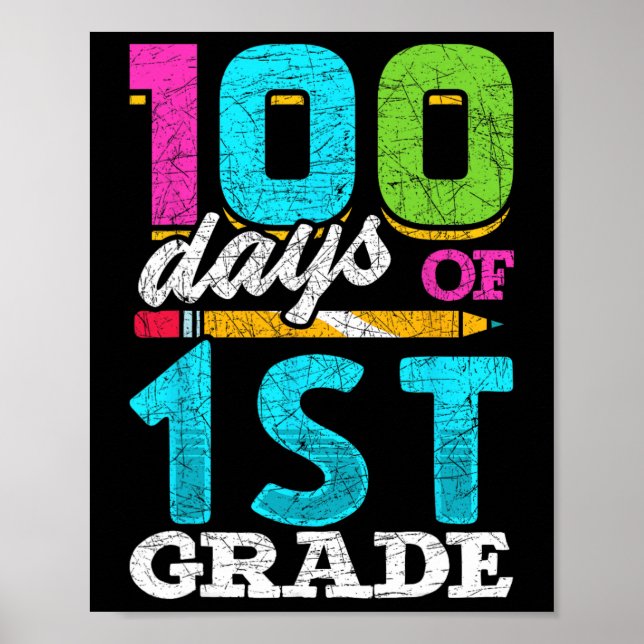 Poster Estudante De Grau 100º Dia Oferece 100 Dias De Esc (Frente)