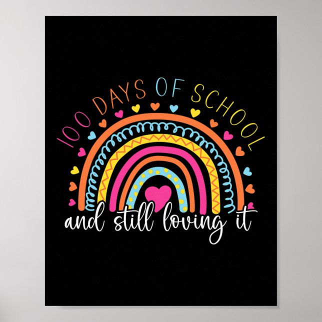 Poster Estudante Do Arco-Íris Feliz 100 Dias De Menina Da (Frente)
