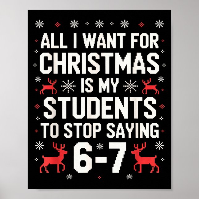 Poster Estudantes Dizendo 6-7 67 Seis Sete Professor Engr (Frente)