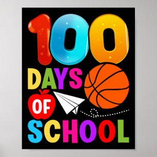 Poster Estudantes do 100º Dia Meninas Bysketbyll 100 Dias