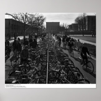 Póster Estudantes e Bicicletas perto da Biblioteca, fever