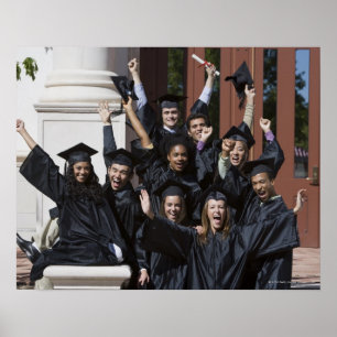 Póster Estudantes no dia de graduação