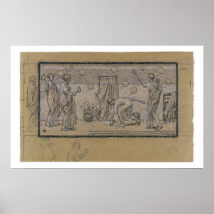 Póster Estude para o Battledore e o Shuttlecock, c.1871