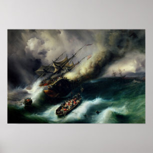 Póster Estude para o Burning do "Kent" em 1825