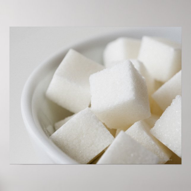 Póster Estúdio de cubos de açúcar na tigela (Frente)