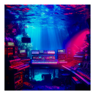 Póster Estúdio de Música Subaquático