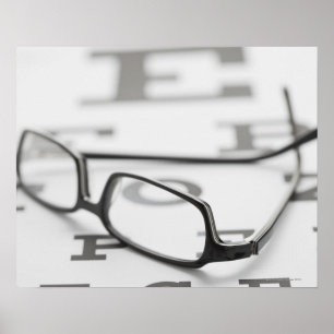 Póster Estúdio disparado dos eyeglasses na carta de olho