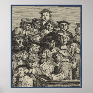 Poster Estudiosos em uma aula (por William Hogarth)