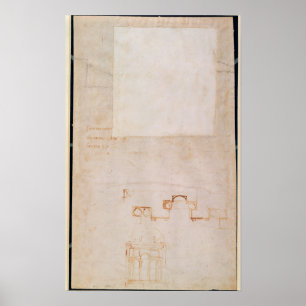 Póster Estudo arquitectónico com notas