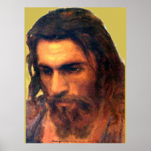 Poster estudo da cabeça de Jesus Cristo antes de 1872 por
