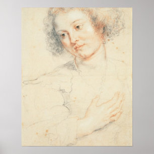 Póster Estudo da cabeça de St. Apollonia (desenho)