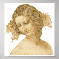 Estudo da cabeça de uma mulher, Leonardo da Vinci
