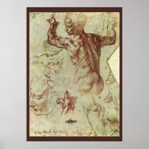 Poster Estudo da Sibila Líbia por Michelangelo