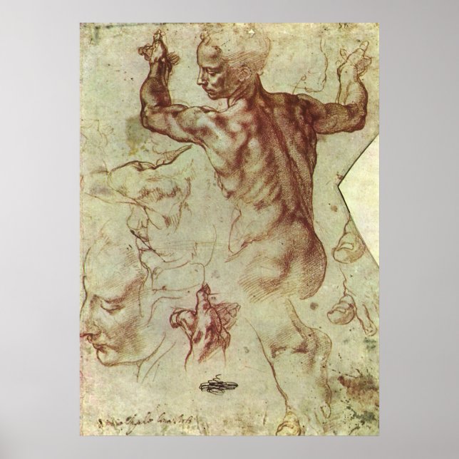 Poster Estudo da Sibila Líbia por Michelangelo (Frente)