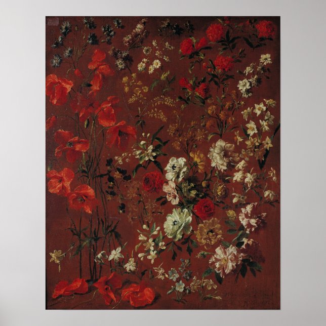 Póster Estudo das Flores, 1720 (Frente)