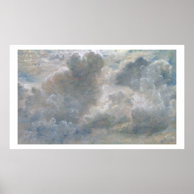 Póster Estudo das Nuvens Cumulus, 1822 (óleo em papel lan (Frente)