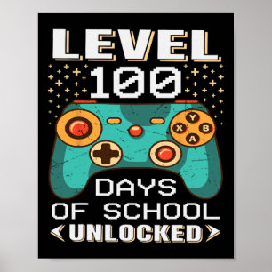 Poster Estudo de 100 Dias na Escola de Vídeo Gamer 100º D