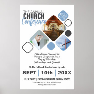 Poster Estudo de Bíblia do Evento da Igreja, Conferências