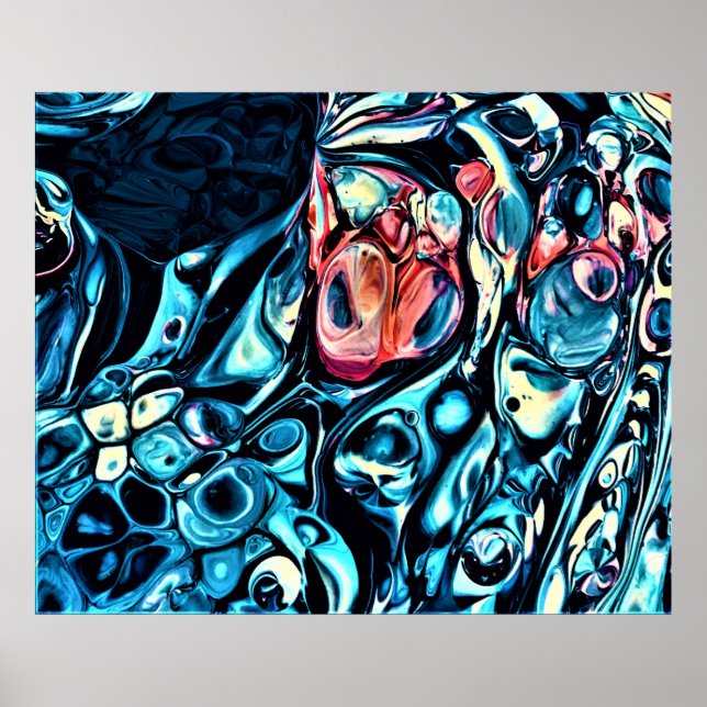 Poster Estudo de cor abstrato 340, (Frente)