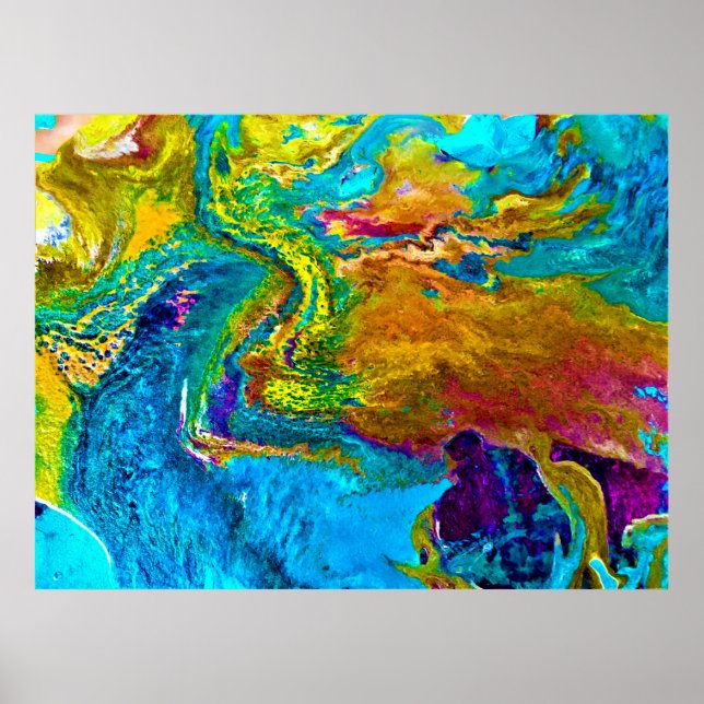 Poster Estudo de cor abstrato 38, (Frente)