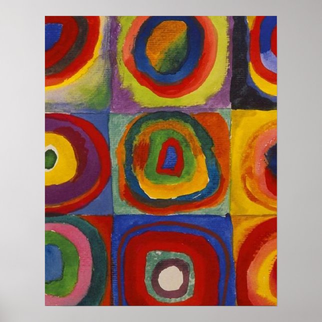 Poster Estudo de cor de Kandinsky Quadrados Quadrados Col (Frente)