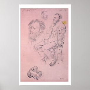 Póster Estudo de Edgar Degas   para o retrato de Edouard