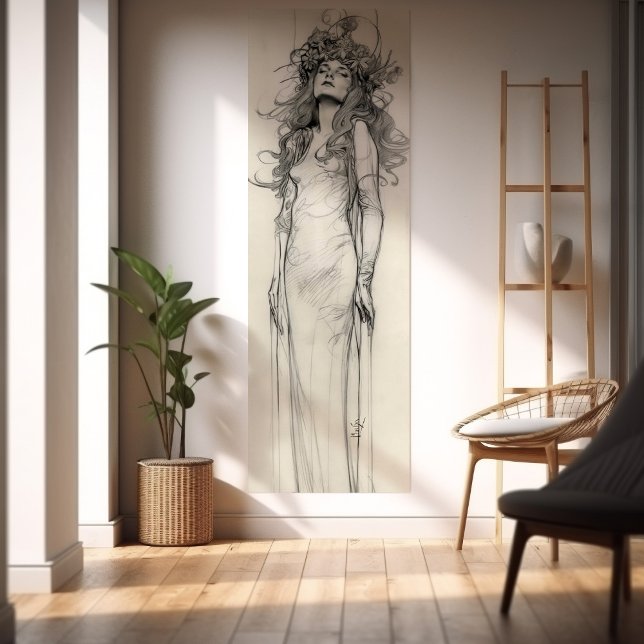 Poster Estudo de Lápis para Mulheres Alphonse Mucha Art N (Criador carregado)