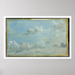 Poster Estudo de nuvens de Cumulus, 1822 (óleo em d